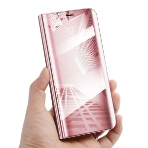 Husa Samsung Galaxy A8 2018 Flip Cover Oglinda Roz - Img 3