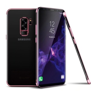 Husa Samsung Galaxy S9 Transparent cu Margini Roz-Aurii - Img 2