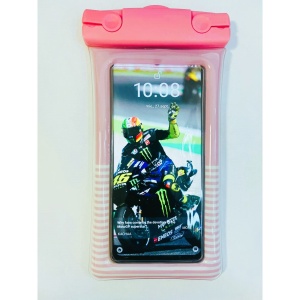 Husa subacvatica Cushion Waterproof Flippy, Snowproof, Universala, Dungata, cu Snur, pentru telefon sau documente, Roz - Img 2