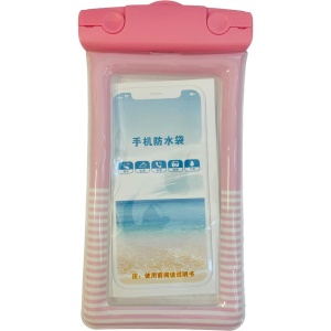 Husa subacvatica Cushion Waterproof Flippy, Snowproof, Universala, Dungata, cu Snur, pentru telefon sau documente, Roz - Img 1