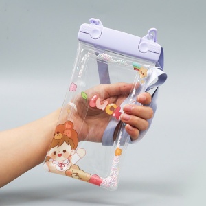 Husa subacvatica Fruity Waterproof Flippy, Snowproof, Universala, Impermeabila, cu Snur, pentru telefon sau documente, Lucky Girl, Mov - Img 5