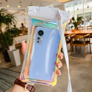 Husa subacvatica Holografica Waterproof Flippy, Snowproof, Universala, Impermeabila, cu Snur, pentru telefon sau documente, Alb - Img 2