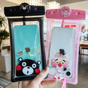Husa subacvatica Mascot Waterproof Flippy, Snowproof, Universala, cu Snur, pentru telefon sau documente, Bear, Negru - Img 3
