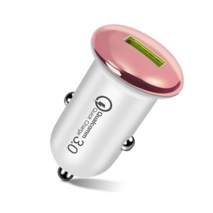 Incarcator Auto, Flippy, Incarcare Rapida QC3.0, USB, din ABS, Roz - Img 3