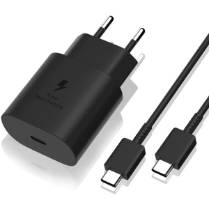 Incarcator Universal 25 W USB-C + Cablu Type-C, Flippy, Negru - Img 1