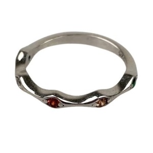 Inel Argint 925, Molecula cu Zirconii Colorate M58 - Img 3