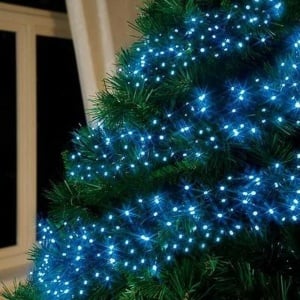 Instalatie Craciun, 30 m, 300 Led-uri ,Liniara, Albastru, 8 jocuri de lumini, Transformator cu telecomanda, Interconectabila, Prelungitor 3 m inclus, Fir Verde, Flippy - Img 4