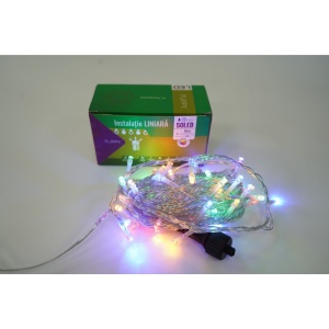 Instalatie Craciun, 30 m, 300 Led-uri ,Liniara, Multicolor, 8 jocuri de lumini, Transformator cu telecomanda, Interconectabila, Prelungitor 5 m inclus, Fir Transparent, Flippy - Img 3