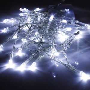 Instalatie Craciun, 45 m, Led-uri ,Franjuri, Alb rece, Flash, Alimentator, Interconectabila, Fir Transparent Cauciucat, 220v, Flippy - Img 3