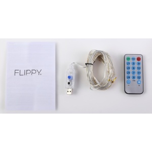 Instalatie Craciun, 5 metri, 50 LED-uri, multicolor RGB, sincronizare muzica, telecomanda 12 de functii, USB, fir cupru, liniar, interior/exterior, Flippy - Img 5
