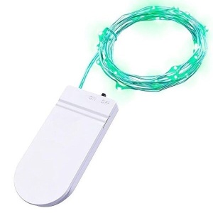Instalatie Craciun, 5 metri, 50 LED-uri, Verde, cu baterii, fir cupru, liniar, interior/exterior, Flippy - Img 1