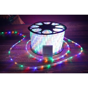 Instalatie Craciun, 66 m, 1584 Led-uri, Furtun Luminos, Multicolor, Transformator, Sectionabila, 220 V, Flippy - Img 8