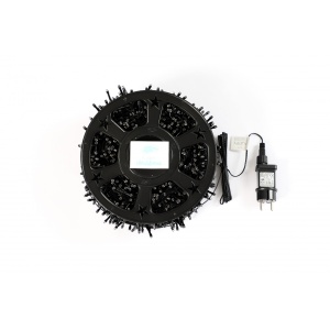 Instalatie Craciun liniara cu transformator, 50m, alb cald, 2000 LED-uri, fir negru, 8 jocuri de lumini, Flippy - Img 4