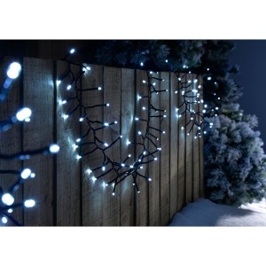 Instalatie Craciun Profesionala de Exterior IP65, 140 m, 3360 Led-uri Mari ,Franjuri, Alb rece, Flash, Alimentator, Interconectabila, Prelungitor 6.5 m inclus, Fir Negru Cauciucat, 220v, Flippy - Img 3