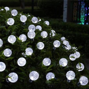 Instalatie Craciun, Tip Globuri de cristal, 20 Led-uri, 5 metri, Alb rece, Energie solara, Senzor de lumina, Flippy - Img 3