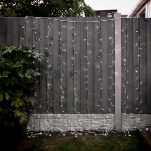 Instalatie Craciun, Tip Perdea, IP44, 10 m x 2 m, 1200 LED-uri, Alb rece, cu flash, Transformator, Interconectabila, Prelungitor 3 m inclus, Fir transparent, Interior/ Exterior, Flippy - Img 9