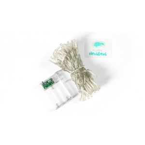 Instalatie de Craciun cu Baterii Tip Liniar, 2 jocuri de lumini, Fir Transparent 10 m 100 LED -uri, Multicolor - Img 5