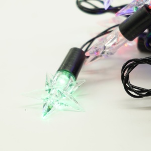 Instalatie de Craciun Liniara RGRB Yoto, 10 m, din care 1 m Prelungitor 220V, 40 LED, Model Stelute, Utilizare Interior/Exterior, Interconectabila, Fir Negru, multicolor - Img 5