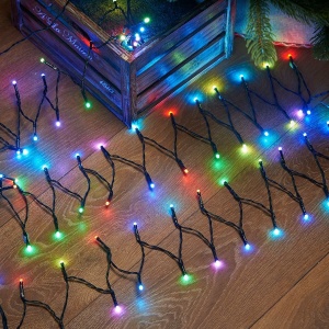 Instalatie de Craciun Liniara Yoto, 22 m, din care 1 m Prelungitor 220V, 300 LED, 8 jocuri de lumini, Controler, Utilizare Interior/Exterior, Fir Negru, multicolor - Img 4