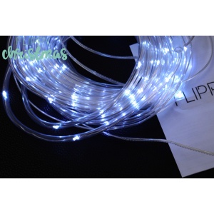 Instalatie luminoasa de Craciun tip furtun luminos, 300 LED-uri, 32 metri lungime, 8 programe, 2 metri prelungitor, sarma din cupru, incarcare solara, alb rece, Flippy - Img 7