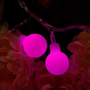 Instalatie sfere brad Craciun Flippy, 4 metri, 30 LEd-uri, alimentare la retea, fir transparent, multicolora - Img 5