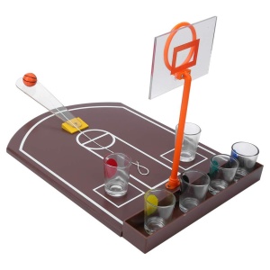 Joc de baut tip baschet Flippy, arunca mingea si accepta provocarea, pahare de shot din sticla, 30 x 22.5 x 24 cm, multicolor - Img 3