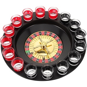 Joc de Ruleta Flippy, cu Pahare de Shot si Plansa de Joc Blackjack, 31 cm, Multicolor - Img 10