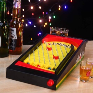 Joc de societate Pinball cu pahare pentru shoturi Flippy, 40 x 17,7 cm, galben - Img 5