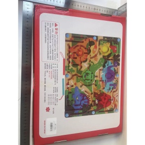 Joc Montessori de Sortare Culori, Flippy, Creion Magnetic, Tip Labirint Ilustrat, din Lemn, Model Dinozauri, 39x29x1.5 cm - Img 2