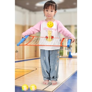 Joc Spikeball, Flippy, Joc in 2, pentru Plaja, Parcuri, Interior, 2 Plase, 2 Mingi, Multicolor - Img 5