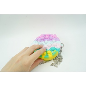 Jucarie antistres din silicon Flippy, Pop it Now and Flip It ,Mini Geanta, Ren, 6 cm, Macarons - Img 3