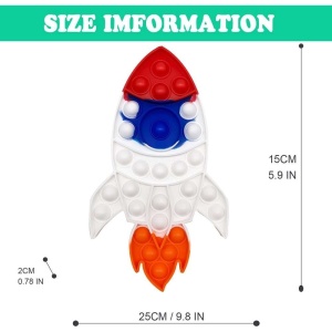 Jucarie antistres din silicon Flippy, Pop it Now and Flip It ,Racheta ,Multicolor - Img 2