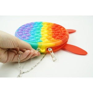 Jucarie antistres din silicon, Pop it Now and Flip It, Flippy, Geanta, Model 3, Multicolor - Img 5