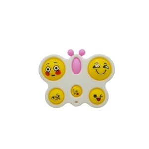 Jucarie Antistres Flippy - Fidget Toy, Simple Dimple, Fluture, Alb - Img 1