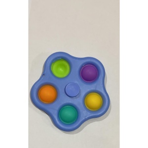 Jucarie antistres simple dimple fidget toy spinner cu 5 buline, Multicolor/Albastru - Img 2