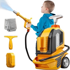 Jucarie Aparat de Spalat cu Presiune, Flippy, Spalator Auto, Interactiv, Material Plastic, Accesorii Incluse, 38x26x17.5 cm, Portocaliu - Img 3