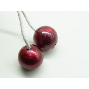 Jucarie interactiva cu bile, Flippy, Clackers ball, antistres, Visiniu, 40 mm - Img 2