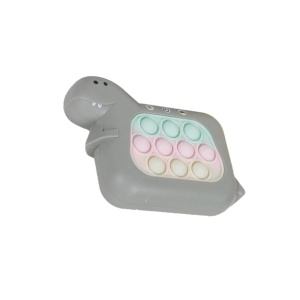 Jucarie Interactiva Pop It Whack A Mole, Flippy, Tip Consola, Anti-Stres, 4 Moduri de Joc, din ABS si Silicon, +3 Ani, Model Dinozaur, Gri - Img 6