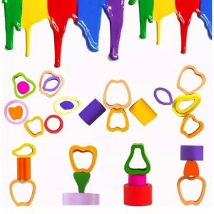 Jucarie Montessori din Lemn, Flippy, Tip Puzzle, cu 5 Forme Asimetrice, 15 Piese, Model Fructe, Educativa, Interactiva, Creativa, Materiale Non Toxice, +2 Ani, 29x6.5 cm, Multicolor - Img 3