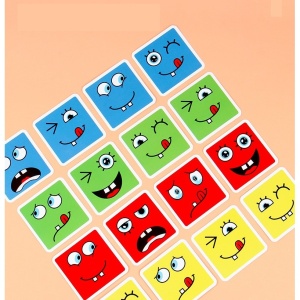 Jucarie Pentru Copii Montessori Flippy, Cub din Lemn, Asamblare Fete, 64 de Carti Distractive, Clepsidra si Clopotel inclus, pentru Baieti si Fete, Varsta +3 ani, Educativ, Cutie din carton, 21 x 21 x 5.5 cm, multicolor - Img 3