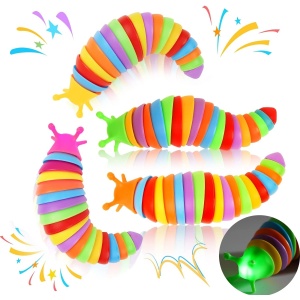 Jucarie Senzoriala Antistres, Flippy, Fidget Toys, Omida Curcubeu, 18.6 cm, Functie de Luminat, +3 Ani, Multicolor - Img 4