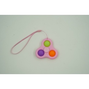 Jucarie senzoriala spinner Flippy- Fidget Toy, Simple Dimple, 7 cm, Roz/Multicolor - Img 2