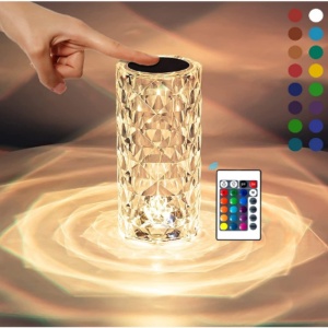 Lampa de birou pe LED RGB, Flippy, dimmer tactil, 3 nivele de intensitate, Cristal Acrilic, cu telecomanda - Img 5