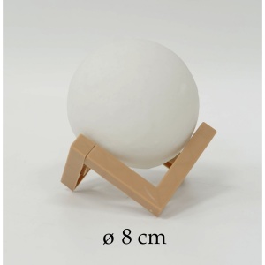 Lampa de veghe in forma de luna 3D Moon Light, alb cald alimentare baterii, fara acumulator, stand din plastic inclus, 8 cm, Flippy - Img 6
