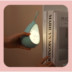 Lampa de veghe portabila cu 2 moduri de functionare Flippy, silicon non-toxic, reincarcabila USB, senzor miscare, albastru, iepuras - Img 3