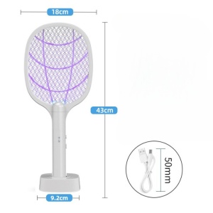 Lampa Electrica Impotriva Tantarilor, Flippy, 43x18x9.2 cm, Cablu USB Inclus, Alb - Img 3