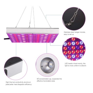 Lampa LED 45W Flippy, pentru cresterea plantelor in interior, 225 de leduri, 165 leduri rosii, 60 albastre, 30 x 30 cm, multicolor - Img 8