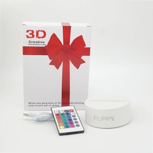 Lampa LED decorativa, Flippy, 3D, Cerb, cu telecomanda, doua moduri de alimentare USB si baterii, 20 cm inaltime, din material acril si lumina multicolora, alb - Img 8
