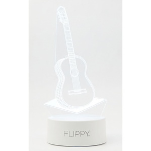 Lampa LED decorativa, Flippy, 3D, Chitara, din material acril si lumina multicolora, alb - Img 6