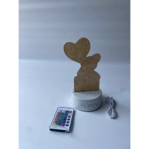 Lampa LED decorativa, Flippy, 3D, Ursulet cu balon inima, cu telecomanda, doua moduri de alimentare USB si baterii, 20 cm inaltime, din material acril si lumina multicolora, alb - Img 10